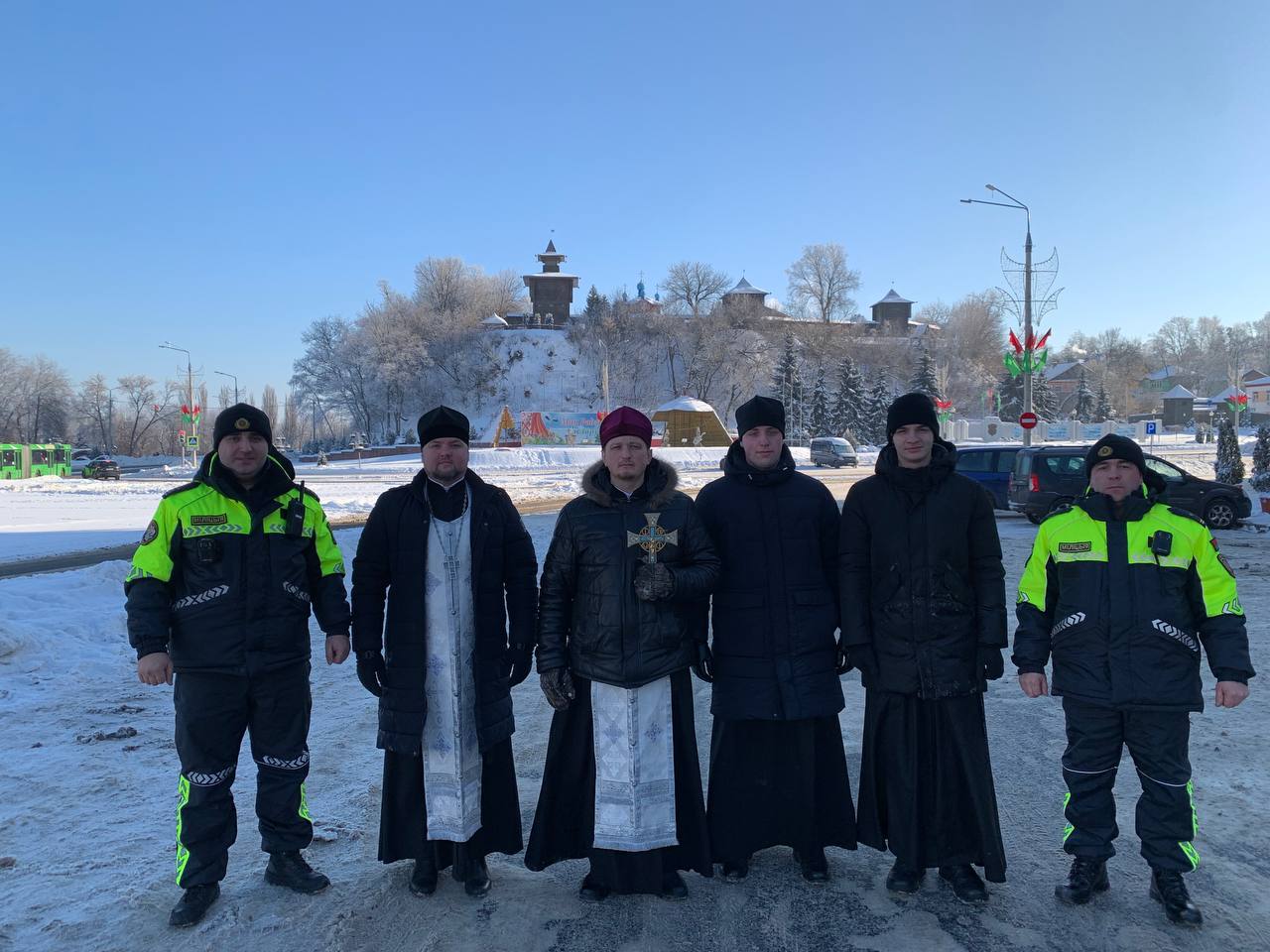 В канун праздника Крещения Господня были освящены городские дороги и перекрестки Мозыря