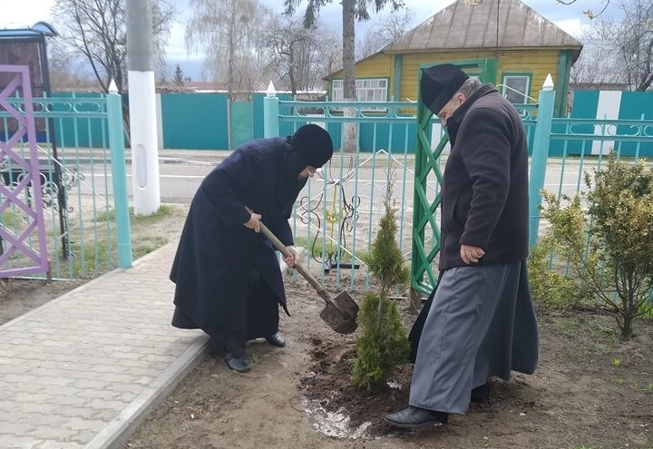 Акция «Посади дерево» прошла в Никольском храме г. п. Брагин
