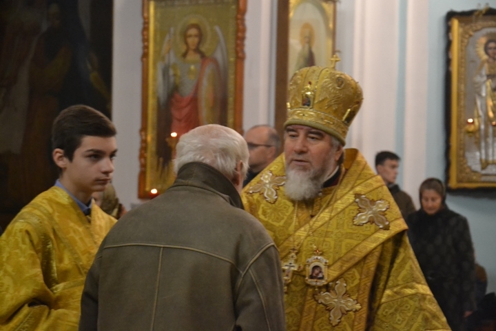 В канун Недели 21-й по Пятидесятнице правящий архиерей совершил Всенощное бдение в кафедральном соборе г. Мозыря
