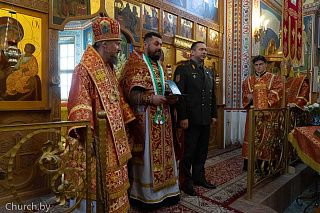 Богослужение в преддверии дня памяти покровителей белорусских пограничников – Собора Архистратига Михаила и прочих Небесных Сил бесплотных