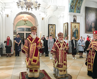 Всенощное бдение в канун дня памяти святителя Кирилла Туровского состоялось в кафедральном соборе г. Мозыря