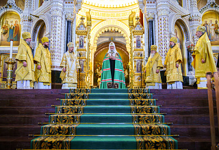 В Неделю 33-ю по Пятидесятнице Митрополит Вениамин сослужил Святейшему Патриарху Кириллу в Храме Христа Спасителя города Москвы