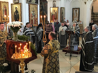 Епископ Леонид совершил утреню четвертка Великого канона с чтением Великого покаянного канона преподобного Андрея Критского и жития преподобной Марии Египетской в кафедральном соборе г. Мозыря